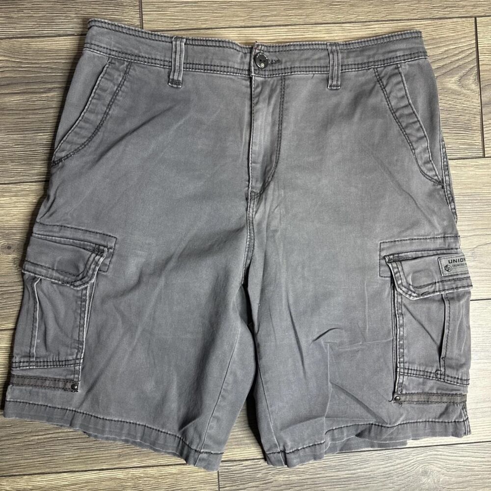 Union-la Men's Grey and Brown Shorts